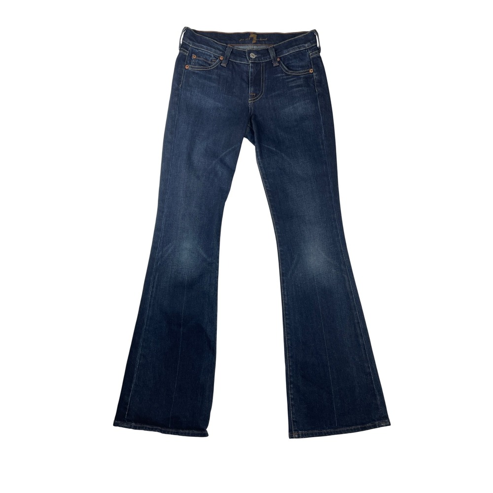 Vintage 7 For All Mankind Jeans 24x30 Dark Indigo Low Rise Boot Cut Y2K USA Made